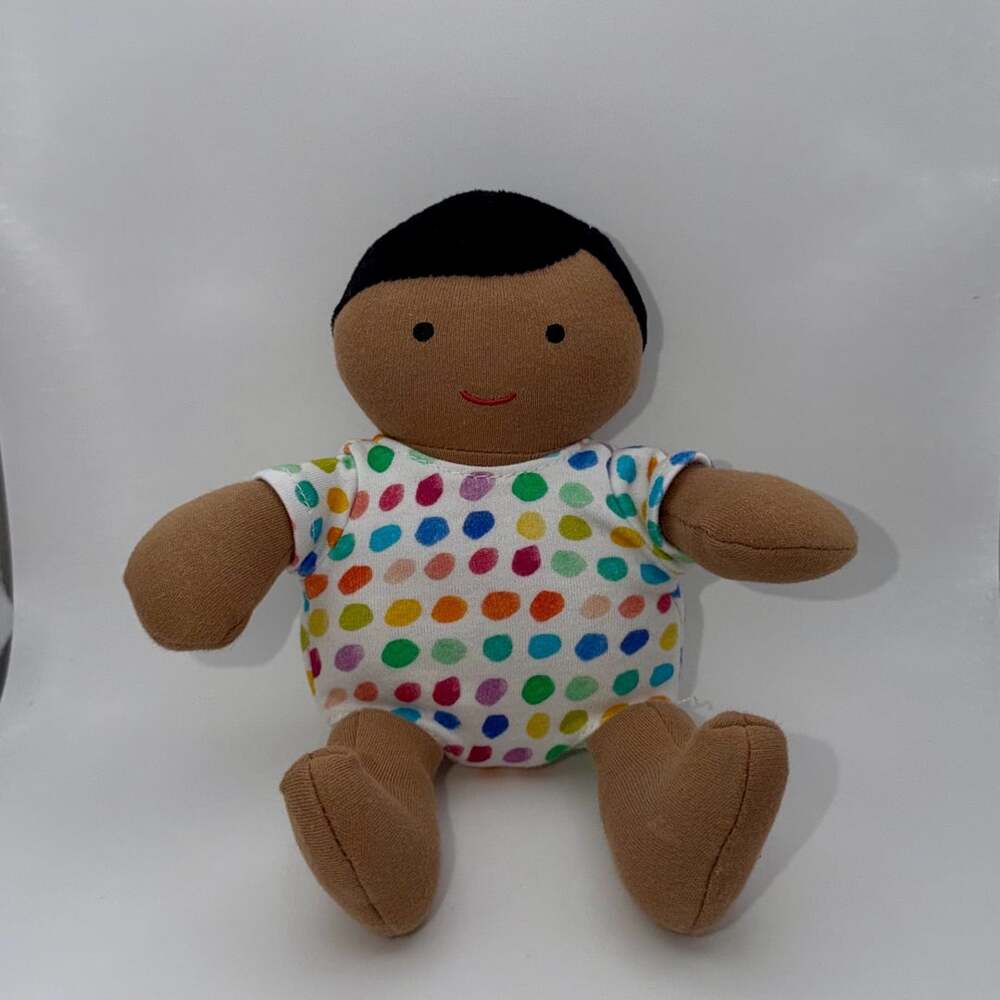 Lovevery Organic Cotton Baby Doll Black Hair Tan Skin tone Replacement Plush Toy